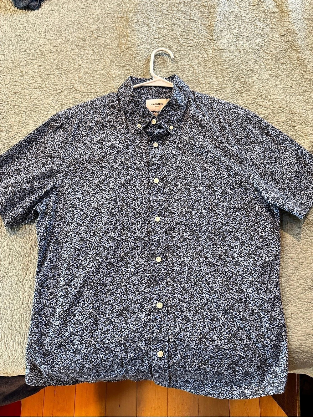 Goodfellow & Co Men's Floral Print Short Sleeve Shirt Size Large Like New